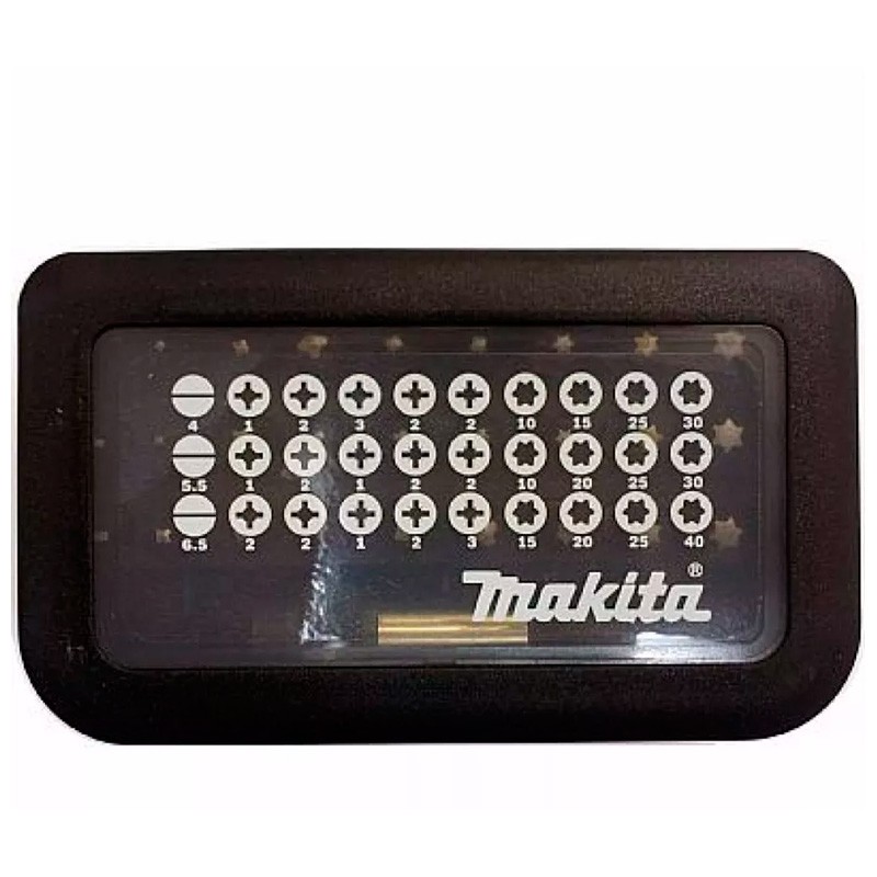 Jogo de Pontas Bits para Parafusadeira Makita com 31 Peças Fenda Phillips Torx D3067 Compre com o menor preço e entrega rapida!