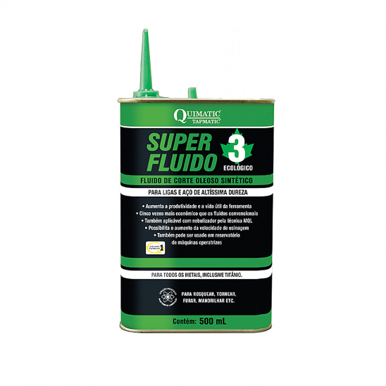 Óleo para Corte Ecológico Para Metais de Elevada Dureza - Quimatic SUPER FLUIDO 3 - 500 ml