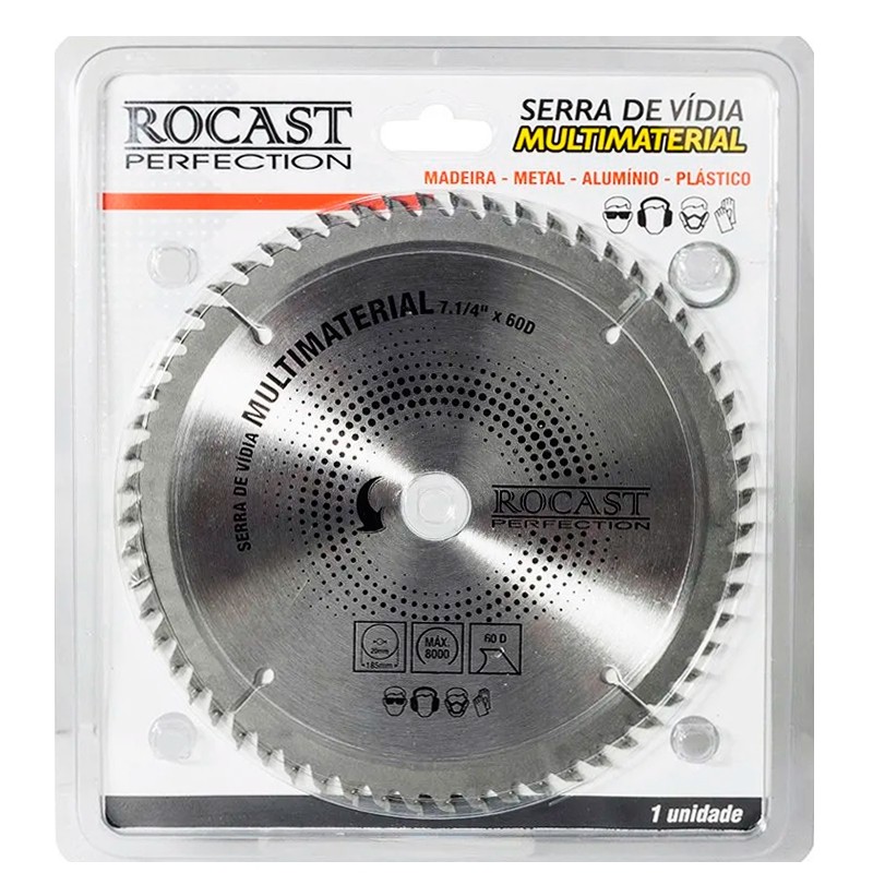 Disco de Serra Vídea Multimaterial 7.1/4" X 60 dentes - ROCAST 410,0001