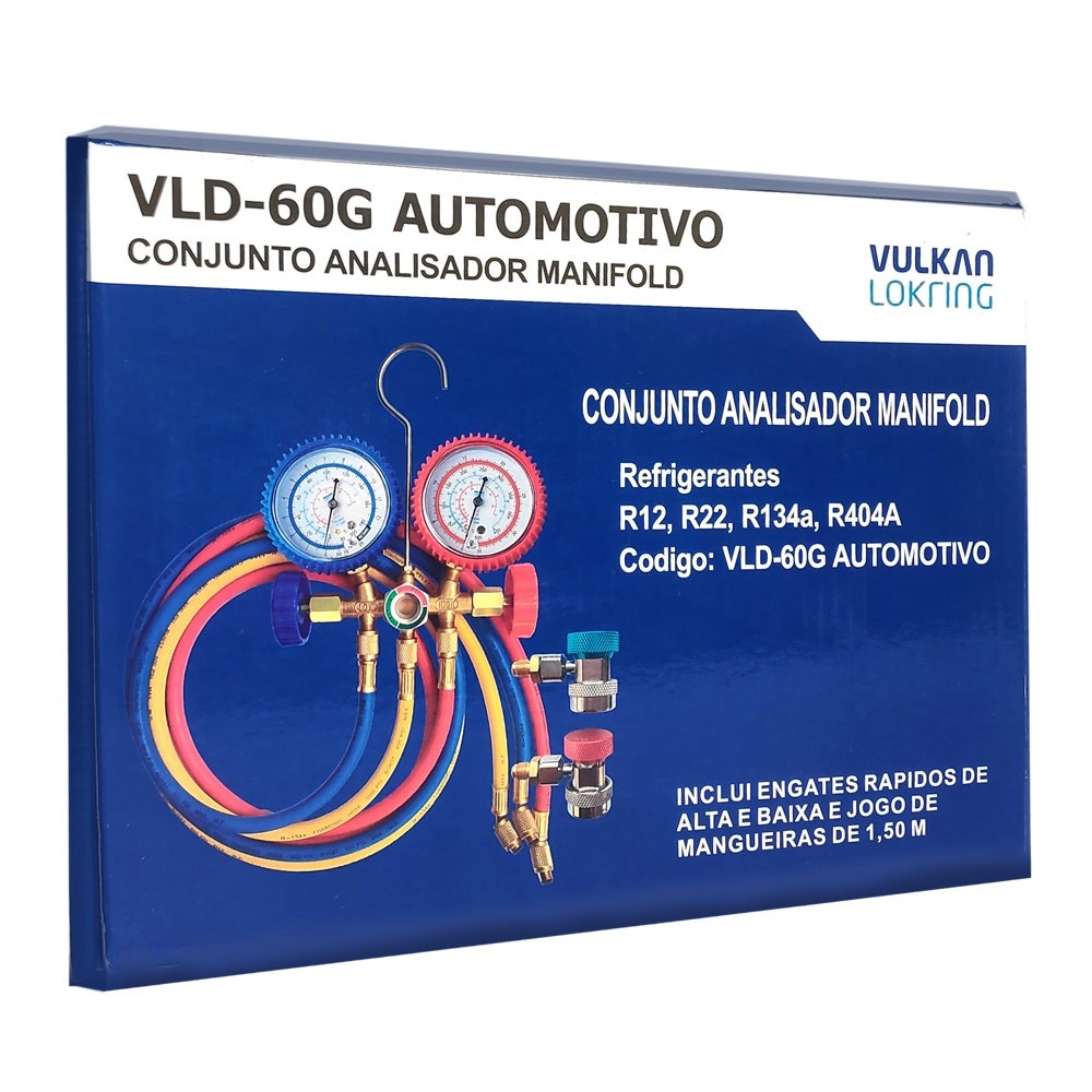 -Conjunto Manifold automotivo Vulkan R12 / R22 / R134a / R404a