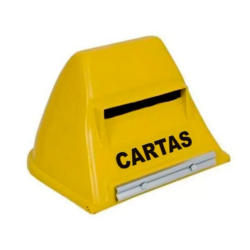 Caixa de Cartas Correios Amarela PVC para Muros, Portão e Grades - Subrap