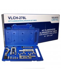 Kit Flangeador / Alargador de Tubos com cortador e chave catraca para 1/8” a 3/4" Vulkan VLCH-278L